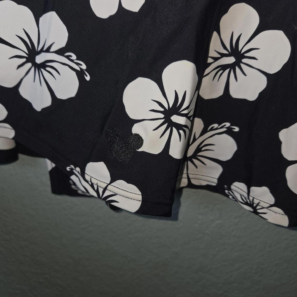 Disney Parks Minnie Mouse Flowers One Piece Black Floral Swimsuit Women's sz L - Picture 3 of 10